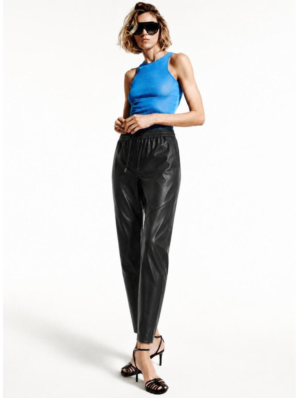 Marc Cain Black Faux Leather Joggers